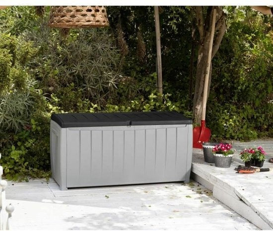 Keter Novel Opbergbox - 340L - 124x55x62.5cm - Grijs