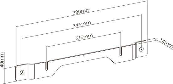 VDD Gaming - Wandbeugel compatibel - Kleur: Zwart -  1x38x4cm