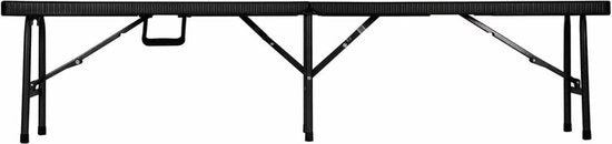 Perel Klapbank - Weerbestendig - Max.400 kg - Staal - Zwart - 180x25x43 cm