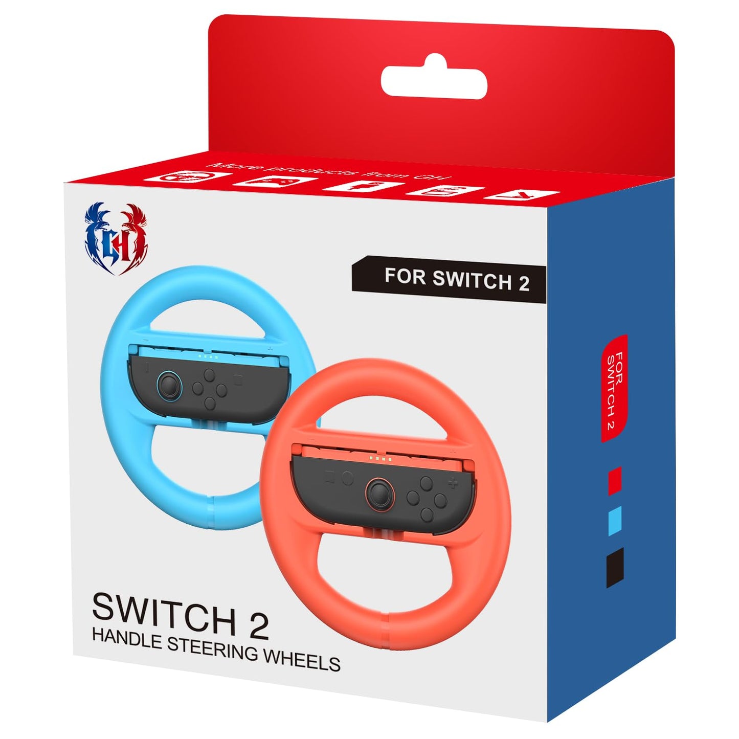 GH Nintendo Switch 2 Stuurwiel voor Mario Kart World - Joy-Con Controller (Blauw & Rood)