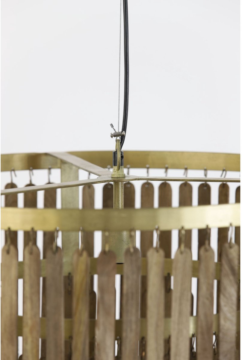 Light & Living Gularo Hanglamp - Donkerbruin Hout - Ø60cm - Modern & Luxe
