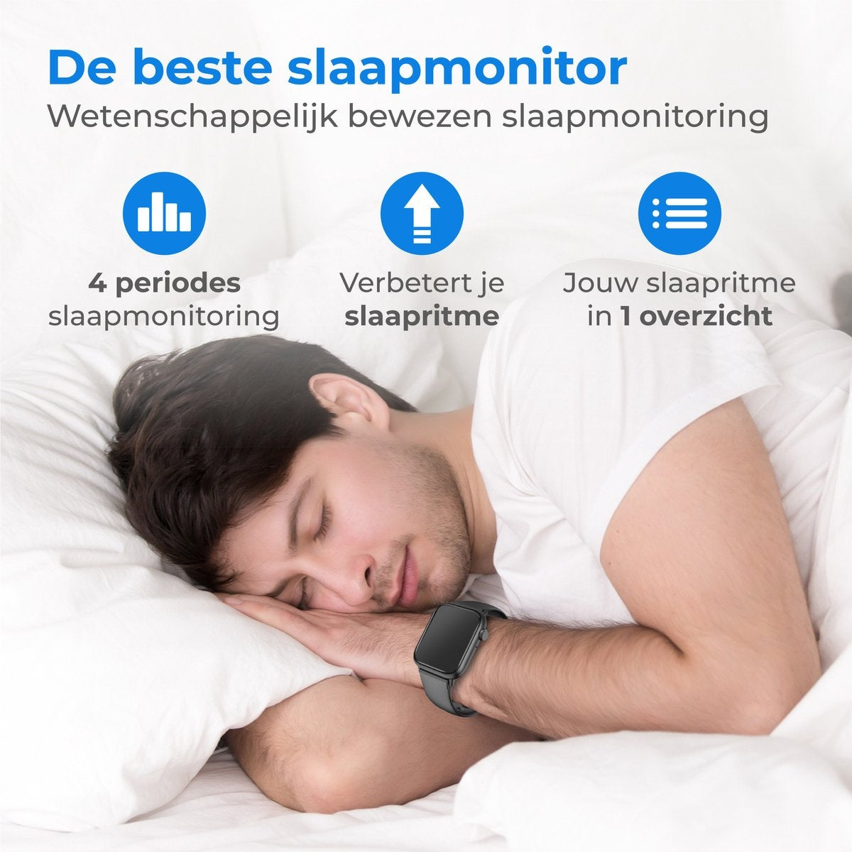 Nuvance - Smartwatch Heren & Dames met Bluetooth - 45mm - Geschikt voor alle Smartphones - Stappenteller en Hartslagmeter - Waterdicht - Zwart