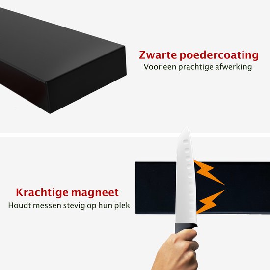 Volcan Messenmagneet - 3M Tape - Magnetische Messenhouder - 40CM - Industrieel - Messenhouder Zelfklevend - RVS