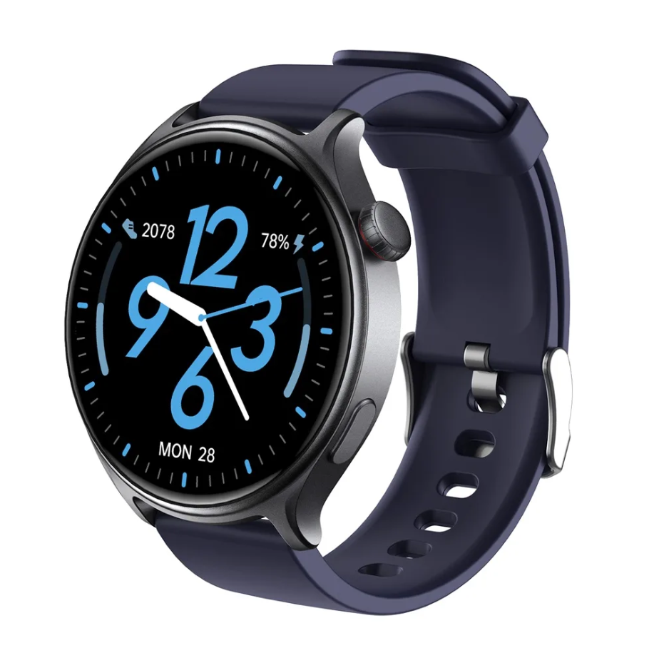 Vlectro Smartwatch R01.0 Ronde Bluetooth Smartwatch - 1,46 inch - HD - Blauw