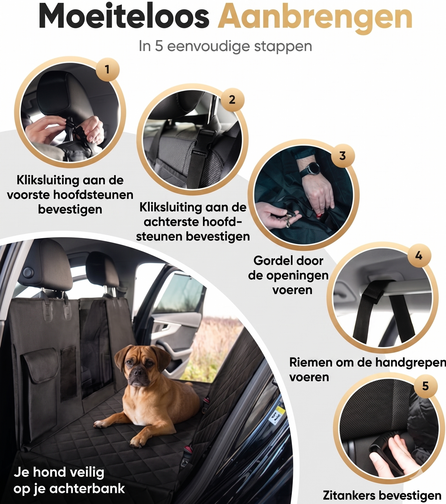 HELDENWERK Hondendeken - Waterdicht - Krasbestendig - Universeel - Zijbescherming - Kijkvenster - Antislip