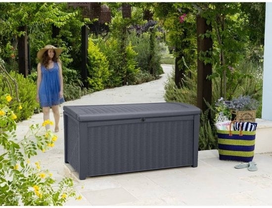 Keter Borneo Opbergbox - 416L - 129,5x70x62,5cm - Grafiet