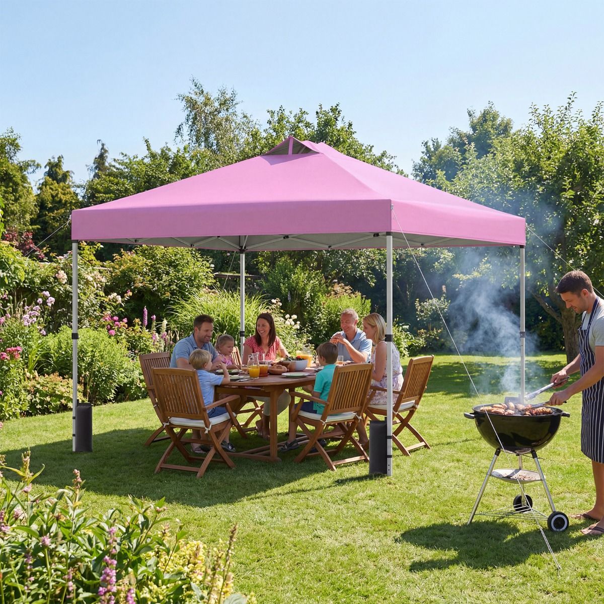 Coast Pop-up Partytent - opvouwbaar paviljoen - met roltas en zandzakken - 300 x 300 cm - blauw