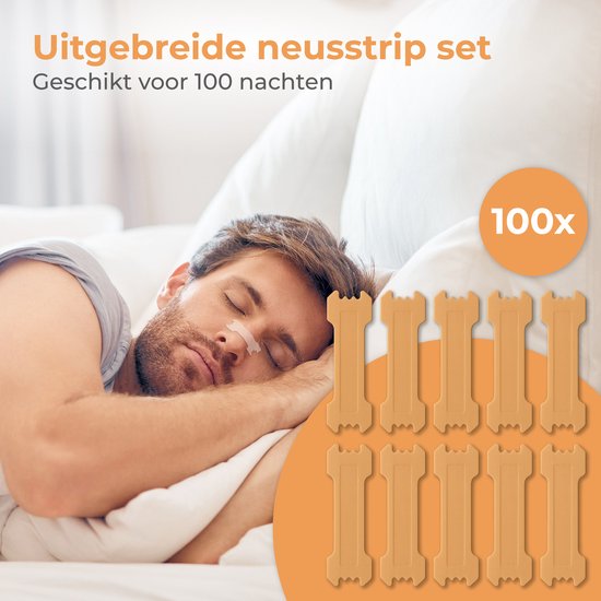 Nuvance Neusstrips 100 Stuks - Neuspleisters - Bruin - Anti Snurk Pleisters - Neusspreider - Snurken - Betere Ademhaling