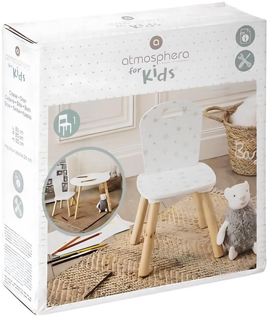 Kinderstoeltje wit met motief