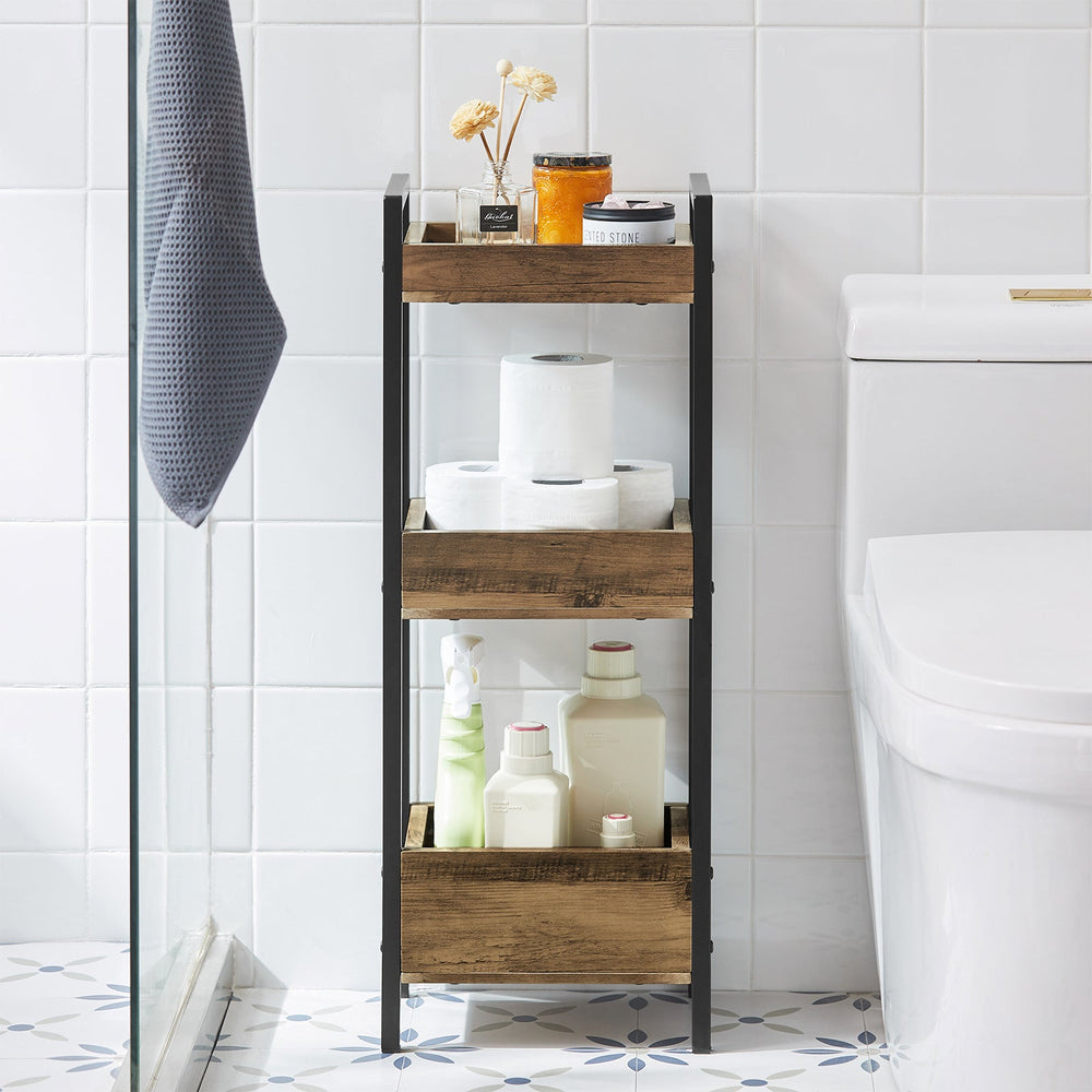 SoBuy FRG226-F Vintage Kastje - 3 Opbergvakken - 28x74x20cm - Bruin