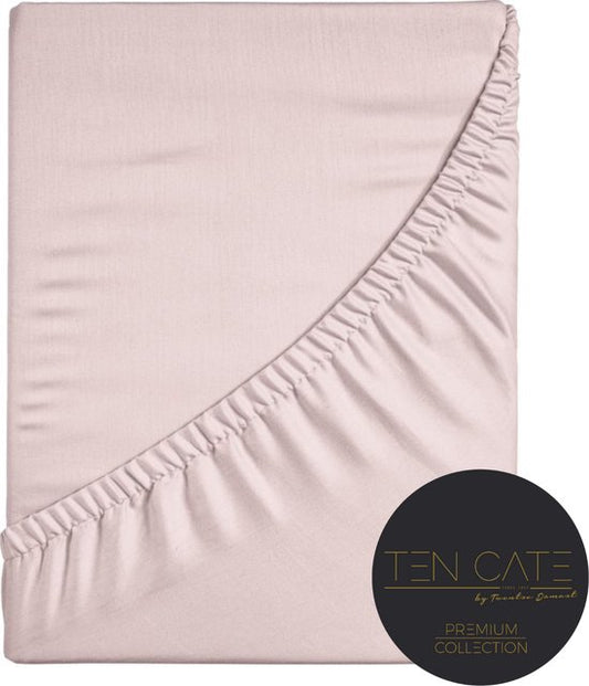 Ten Cate Premium Hoeslaken - Hoeslaken 90x200 - Hoeslakens - Katoensatijn - Geschikt voor boxspring en matras - Hoekhoogte 30cm - Elastiek Rondom - Strijkvrij - Roze - Blush