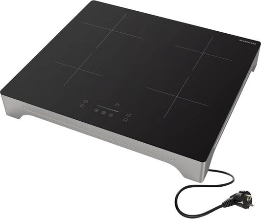 Inventum VKI6010ZIL - Vrijstaande inductie kookplaat - 4 kookzones - 1-fase plug en play - Zilver/Zwart