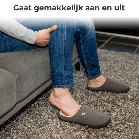 Pantoffels Heren - Sloffen - Maat 40/41 - Grijs - Anti-slip - Comfeet