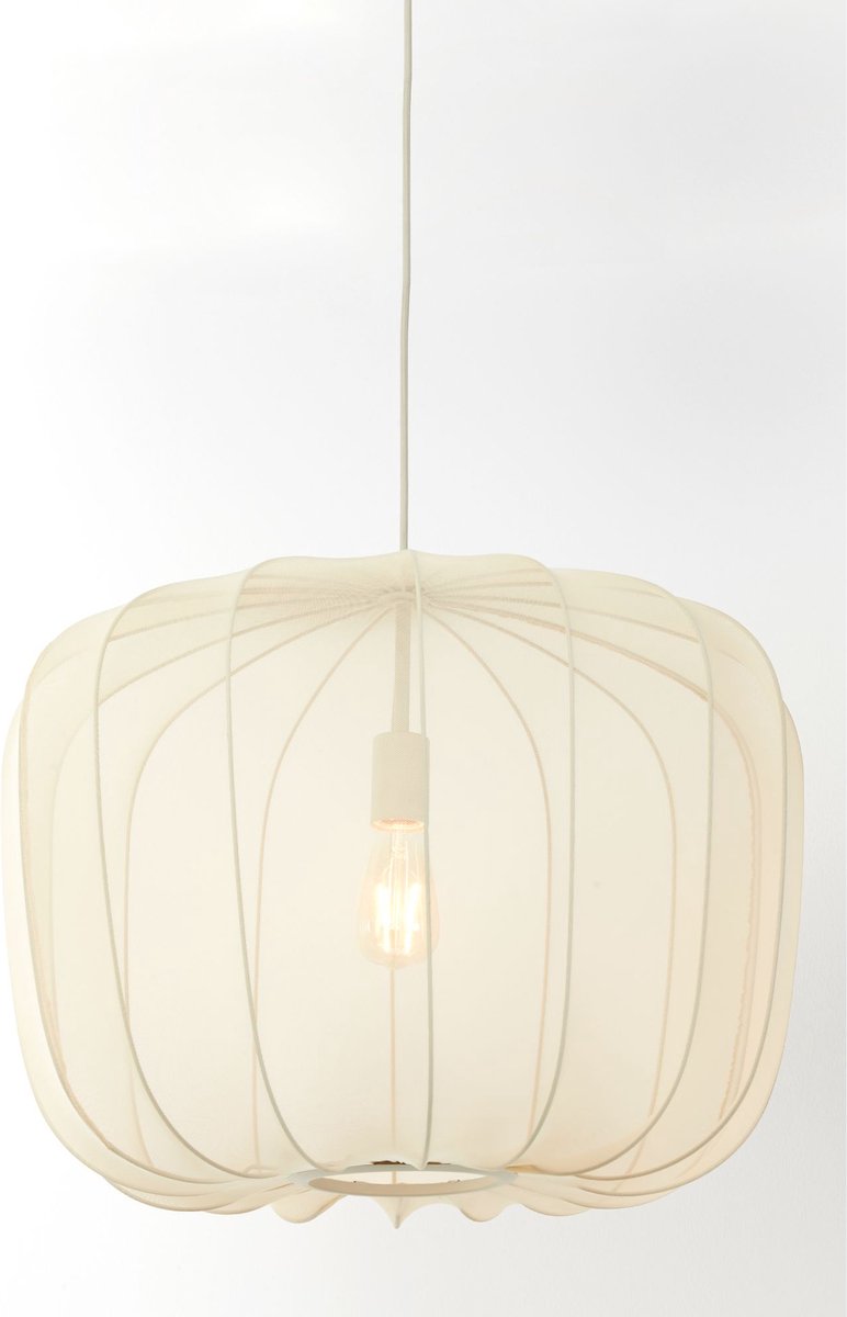 Light & Living - Hanglamp Plumeria - Ø60 cm - E27 Fitting - Modern Design - Zand Textiel & Metaal