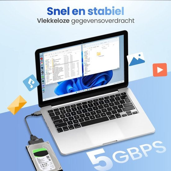 Garpex® USB 3.0 naar SATA Adapter - Datakabel voor harde schijven - SATA 7+15 22 Pin Kabel