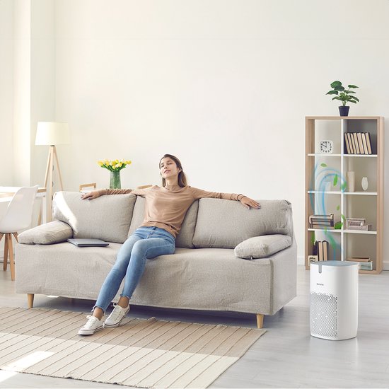 Auronic Luchtreiniger Fresh Pro - Met HEPA 13-filter - 300 m³/u - 65 m² - Koolstoffilter - 3 Standen - Air Purifier - Wit