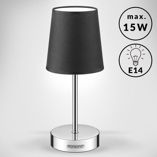 Monzana Tafellamp 2 Stuks – Incl. Lampenkap E14 32cm - Antraciet