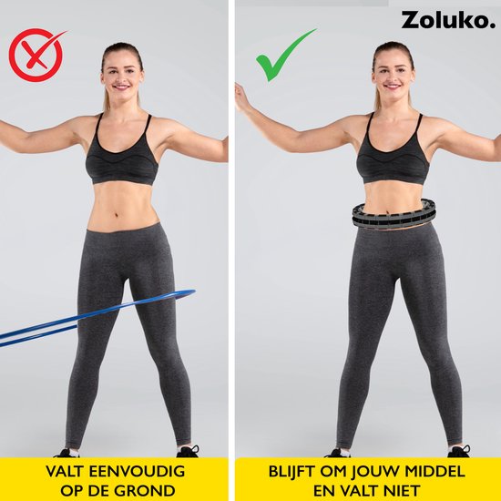 Zoluko Hoelahoep XXL - 130 cm Omtrek - Hula Hoop - Hoepel - Hoelahoep Fitness - Hula Hoop Fitness - Fitness Hoepel - Weighted Hula Hoop - Weight Hoop - Hoelahoep met Gewicht - Hoelahoep Volwassenen - Hoepel Fitness - Body Hoop - Zwart