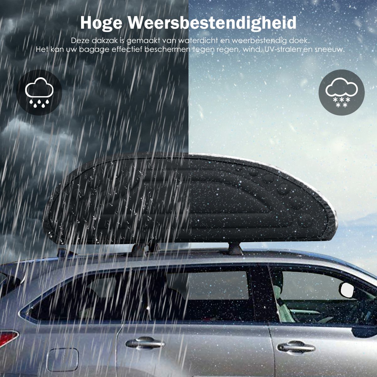 Coast Dakbagagezak - 400 liter inhoud - waterdicht - opvouwbaar - zwart