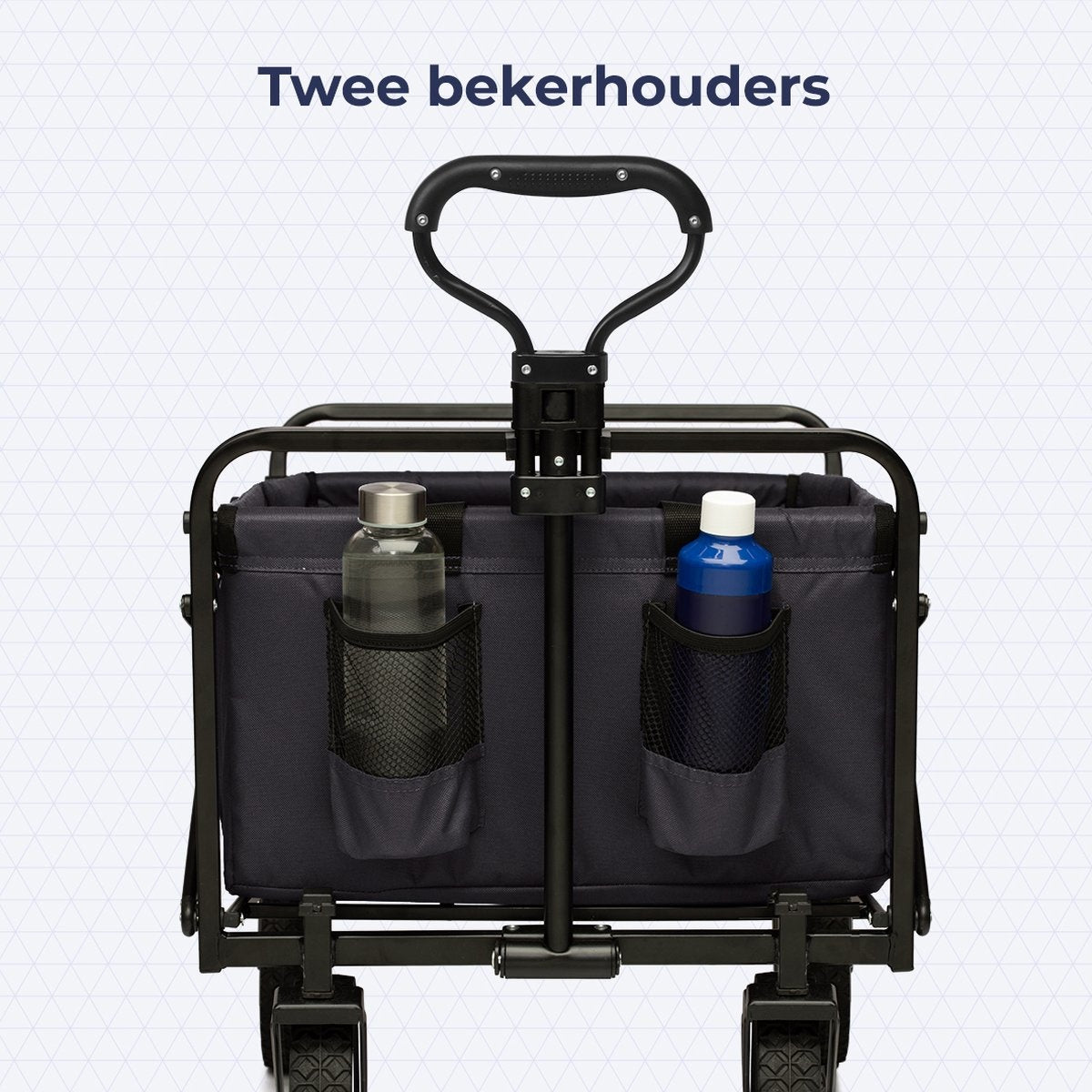 LifeGoods Bolderkar - Opvouwbaar - Draaibare wielen - 2 Standen - 70KG Draagkracht - Zwart