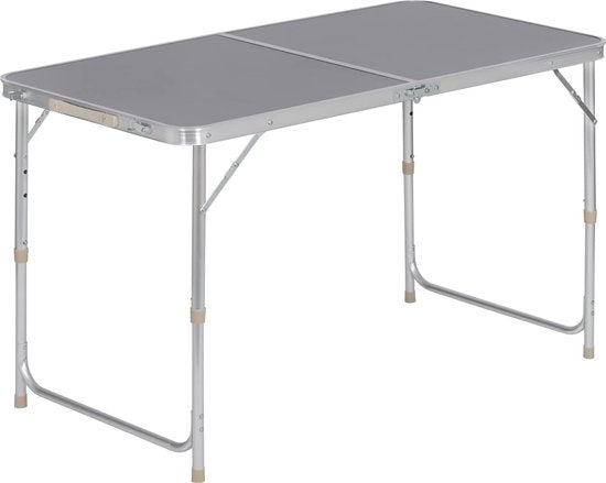 WOLTU kampeertafel inklapbare tafel tuintafel werktafel balkon in hoogte verstelbaar aluminium MDF grijs CPT8122gr
