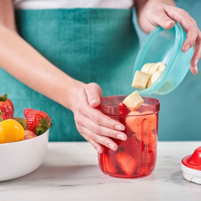 Tupperware SuperSonic Chopper Medium - 730 ml - 3 Messen - Rood