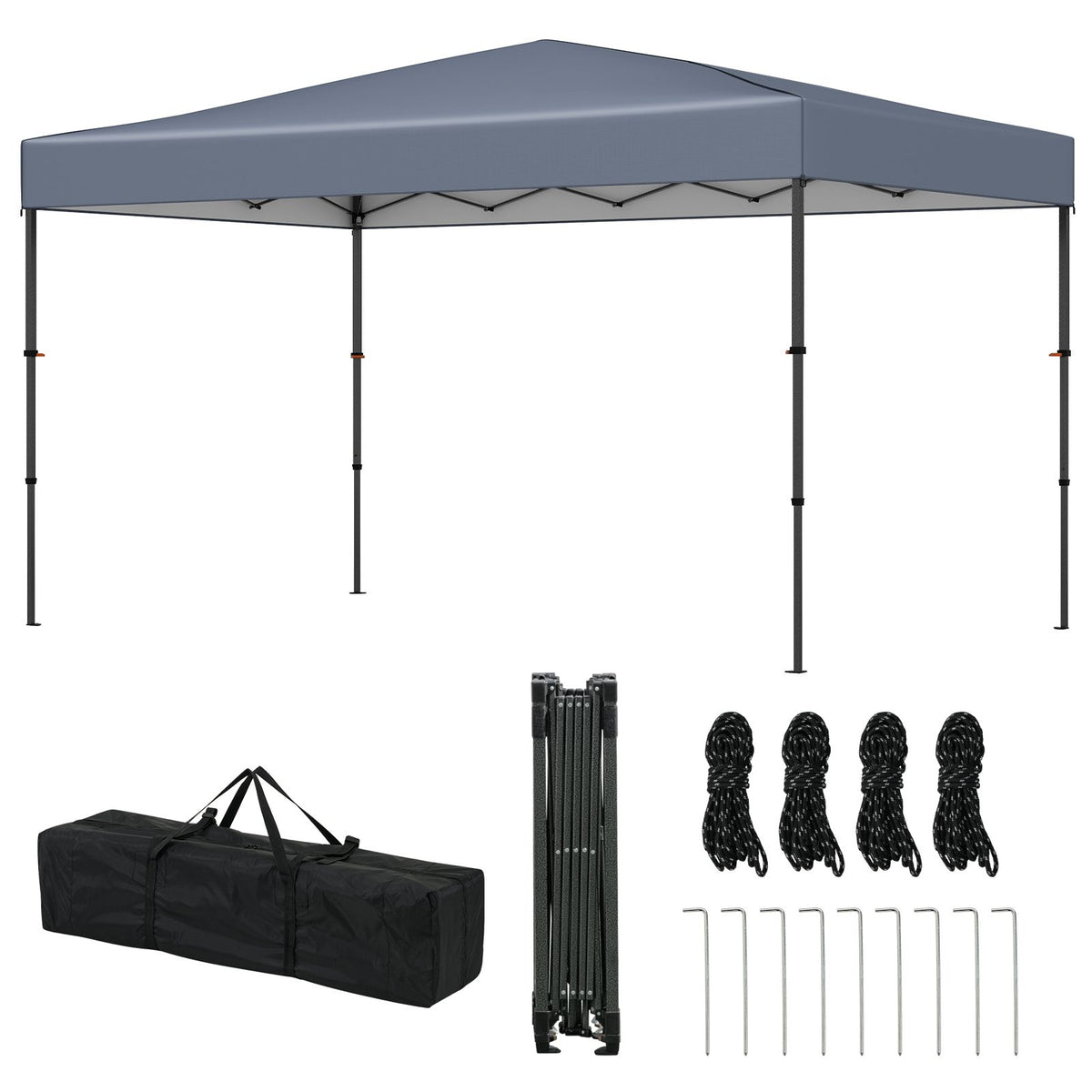 Coast Pop-Up Paviljoen 365 x 225 cm – UV-Bescherming Met Draagtas – Grijs – Oxford Metaal