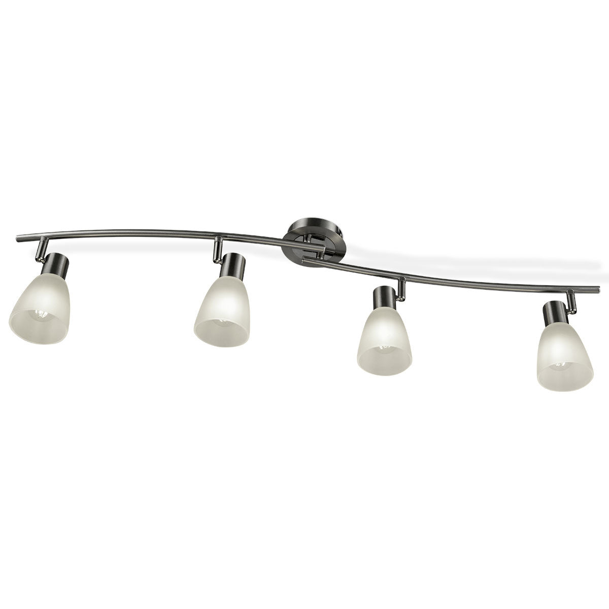 Coast Plafondlamp Zilver/Wit – 93 x 11 x 21,5 cm – 4 Draaibare E14 Lichtpunten