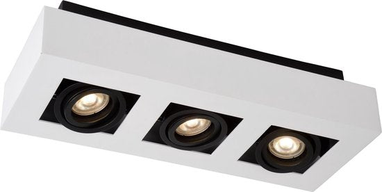 Lucide XIRAX - Plafondspot (Plafondlamp) - LED Dim to warm - GU10 - 3x5W 2200K/3000K - Wit