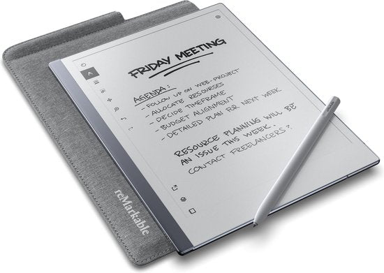 reMarkable – Beschermhoes Voor Paper Tablet – Dun Ontwerp & Met Penhouder – Voorzien Van Zachte Voering – Voor Veilig Meenemen En Opbergen – Grijs Polymeer