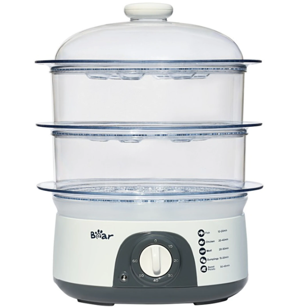 Bear DZG-304 Elektrische Stoomkoker 3-Laags - 29,5 x 25,5 x 37,5 cm - 10L