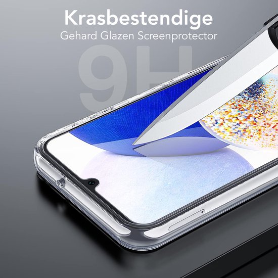 Podec Hoesje Geschikt voor Samsung Galaxy A14 5G Transparant Telefoonhoesje - Anti-Shock Case Cover met 2x Screenprotector