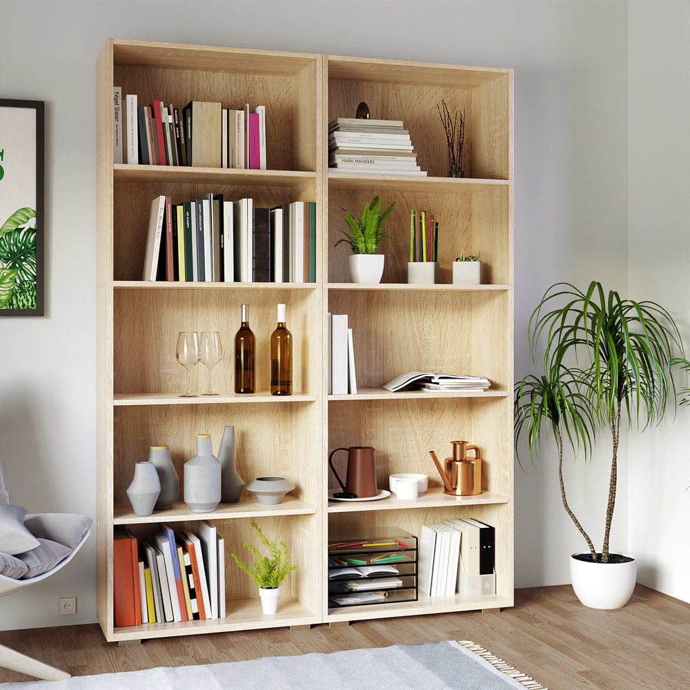 Casaria Boekenkast Vela - 5 Vakken Verstelbaar 190x60x28 cm - Eiken