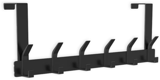 O’DADDY® Deurkapstok - 6 Haken - Deurhaak - Deurhanger - Deur kapstok hangend - Ophanghaak - Bevestiging met 3M Tape - Industrieel Design - Zwart