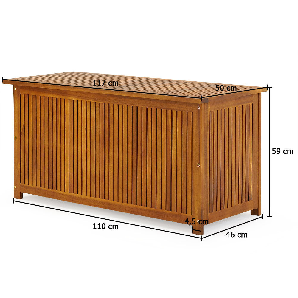Casaria Tuinbox - Acacia Hout - Incl. Binnenzeil - 115 x 50 x 59 cm - Bruin