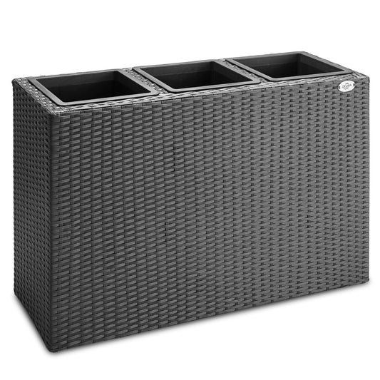 Casaria Staande Plantenbak – met Waterafvoer 83x30,5x60cm - Zwart