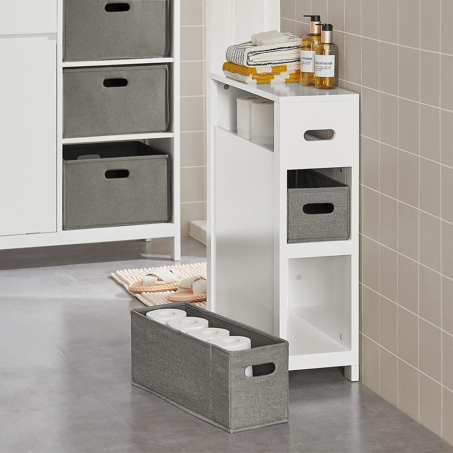 SoBuy Kast - BZR83-W - MDF & Grenenhout - Max. 15kg. - 60x20x70cm - Wit