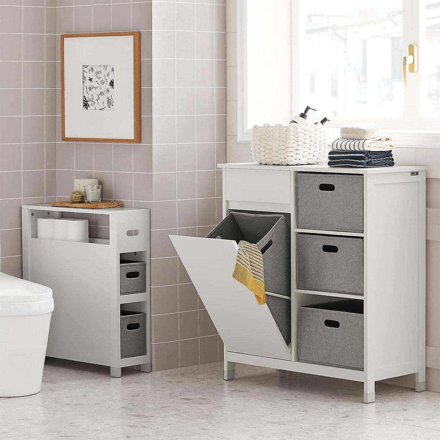 SoBuy Kast - BZR83-W - MDF & Grenenhout - Max. 15kg. - 60x20x70cm - Wit