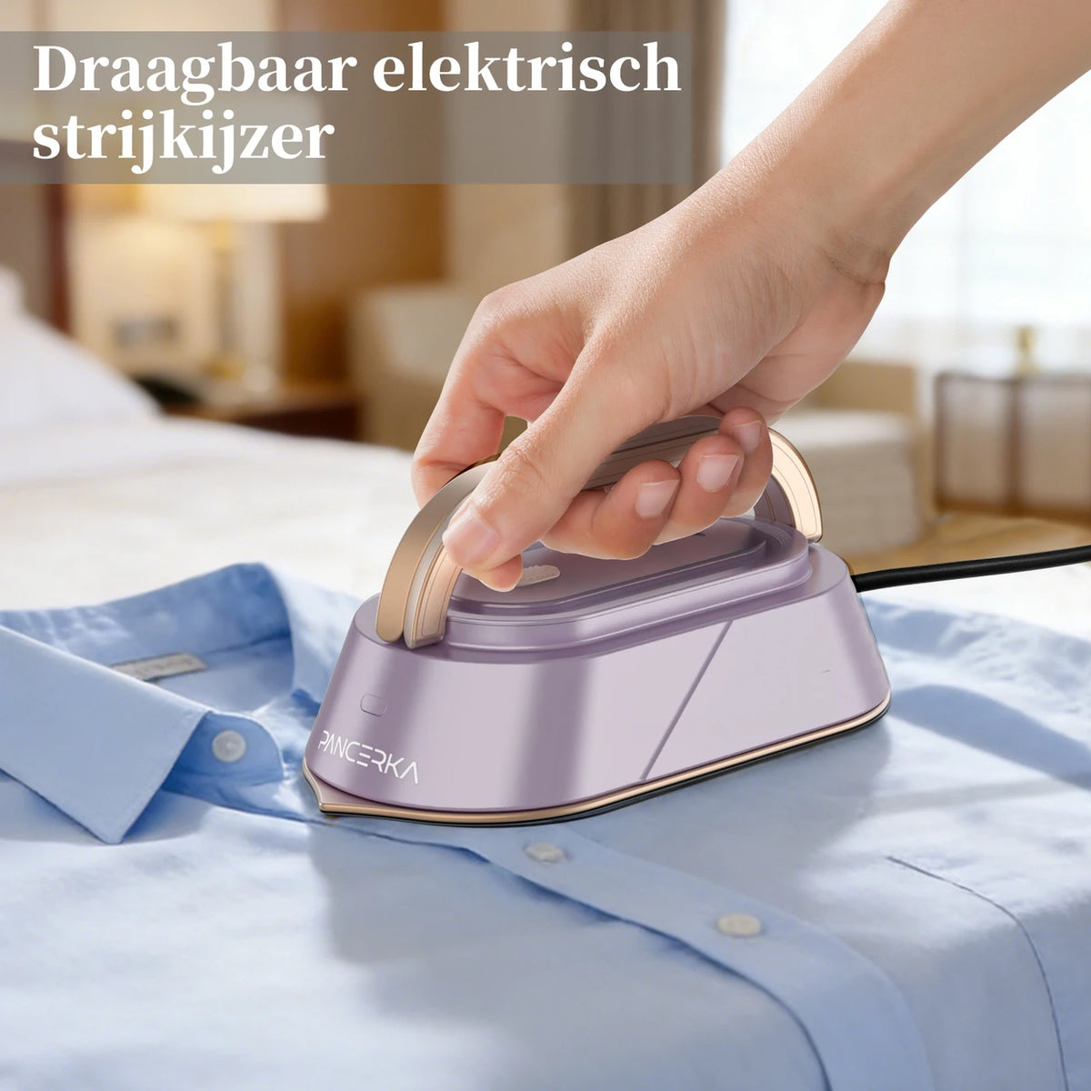 PANCERKA Draagbaar Strijkijzer - 110-240V - Snelle Opwarming 18 sec - Compact & Licht