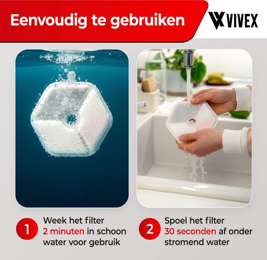 Vivex® Draadloze Drinkfontein Filters - Kattenfontein Filters - Premium Kwaliteit - 10 Stuks