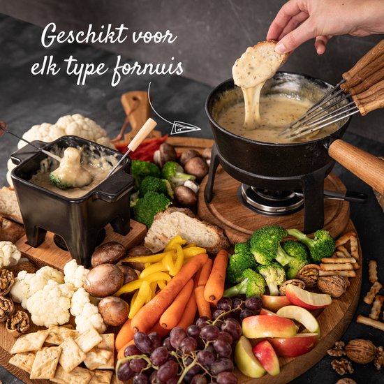 Boska Fondueset Pro L - Kaasfondueset - Voor elk type fornuis - Robuust & onbreekbaar gietijzer - 1,8 liter