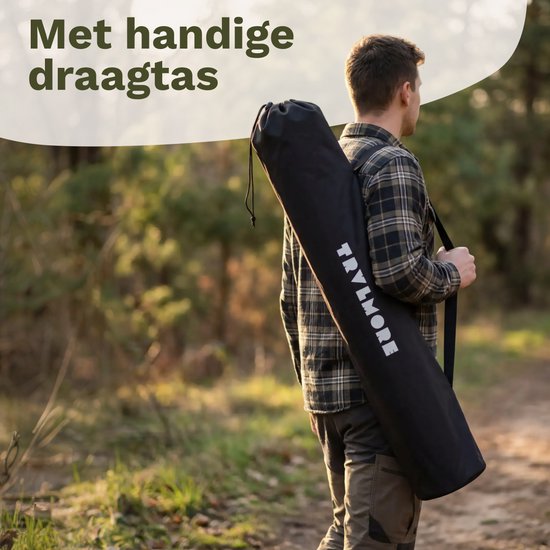 TRVLMORE Campingstoelen Luxe - Opvouwbaar - 2-Pack - 150KG Draagvermogen - Incl. Draagtas - Klapstoel - Kampeerstoel - Vouwstoel - Zwart