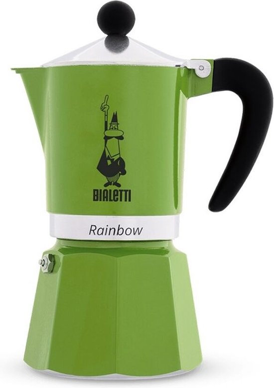 Bialetti Rainbow Percolator 1 Kops Groen – Espresso Maker – Aluminium – Italiaanse Koffiezetter – 60 ml