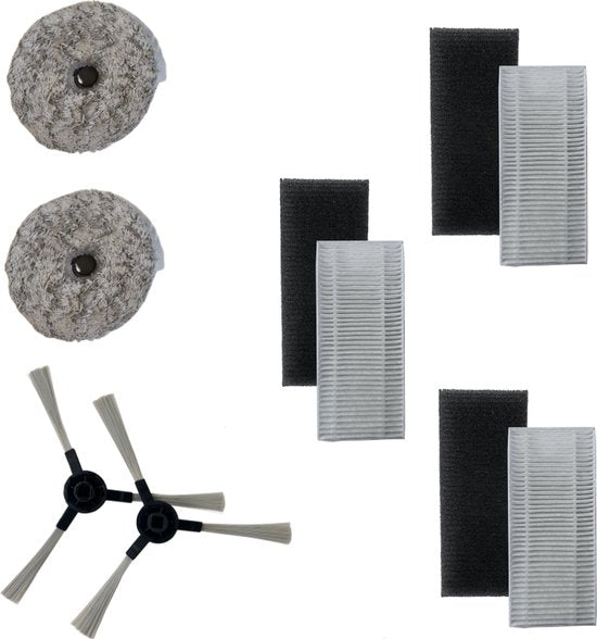 Blaupunkt Bluebot Omega Accessoirekit 2 - 2x Zijborstel - 3x HEPA-filter + Sponsfilter - 2x Dweilpads