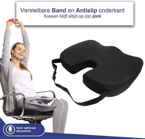 Sleeptight Zitkussen - Orthopedisch - Stuitkussen - Ergonomisch - Stoelverhoger - 45cm