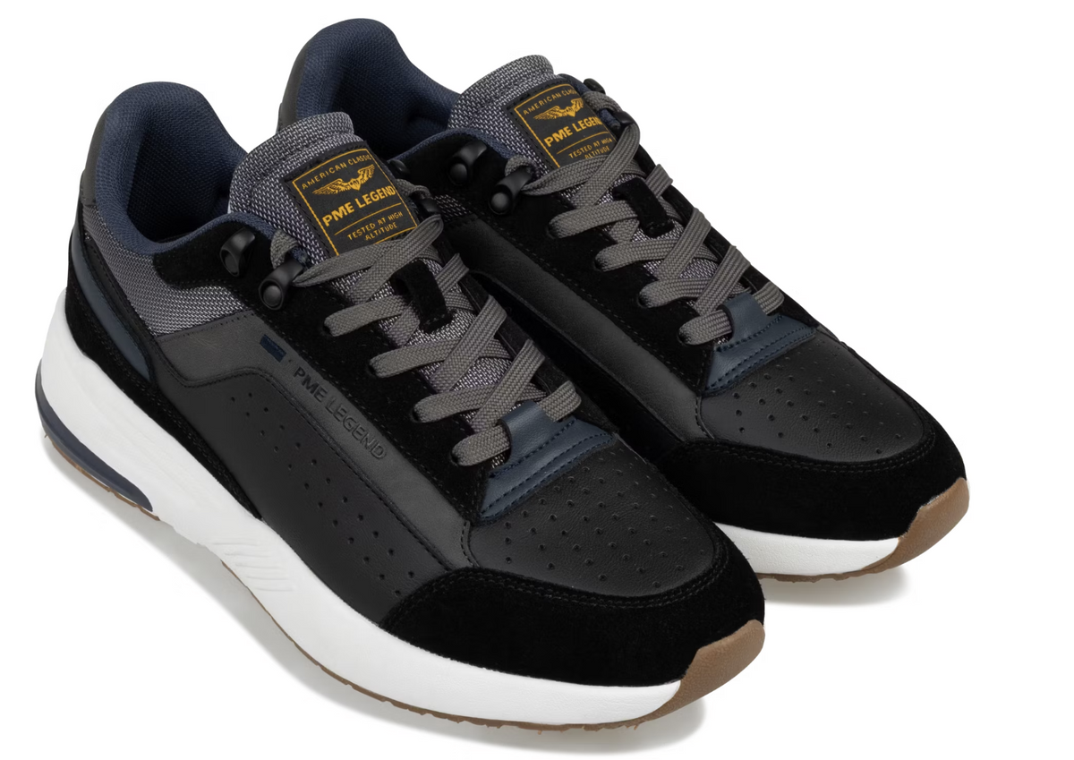 PME Legend Noselifter Sneakers Heren - Zwart - Maat 45 – Sportief Multimatariaal Comfort