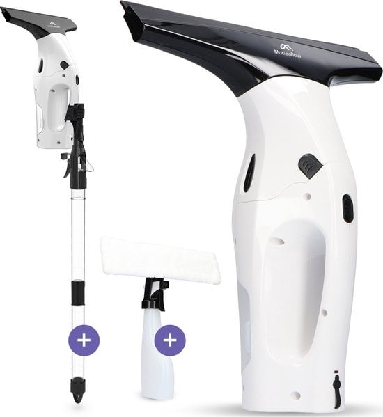 Motionflow Vacuüm Raamwisser met verlengstuk 61cm - Elektrische ruitenreiniger met inwasser - Oplaadbaar