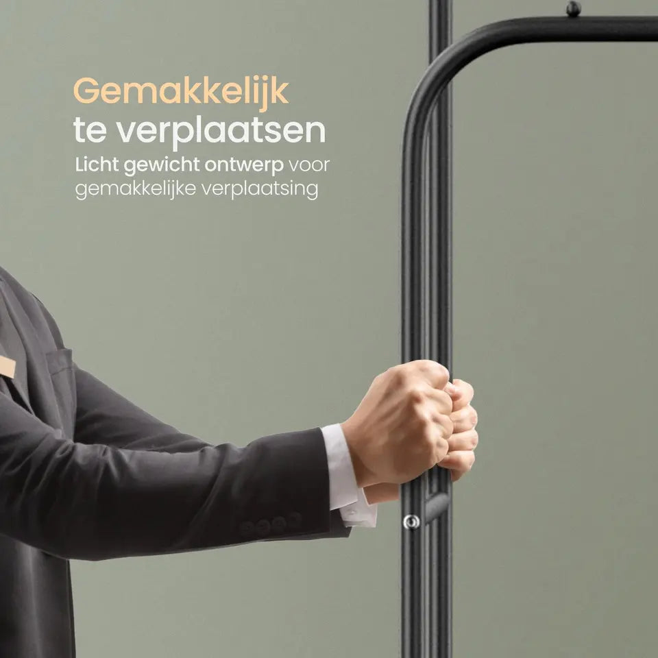 O'DADDY® Kledingrek Dubbel – Metaal – Met Schoenenrek – 110×54×150 cm – Zwart