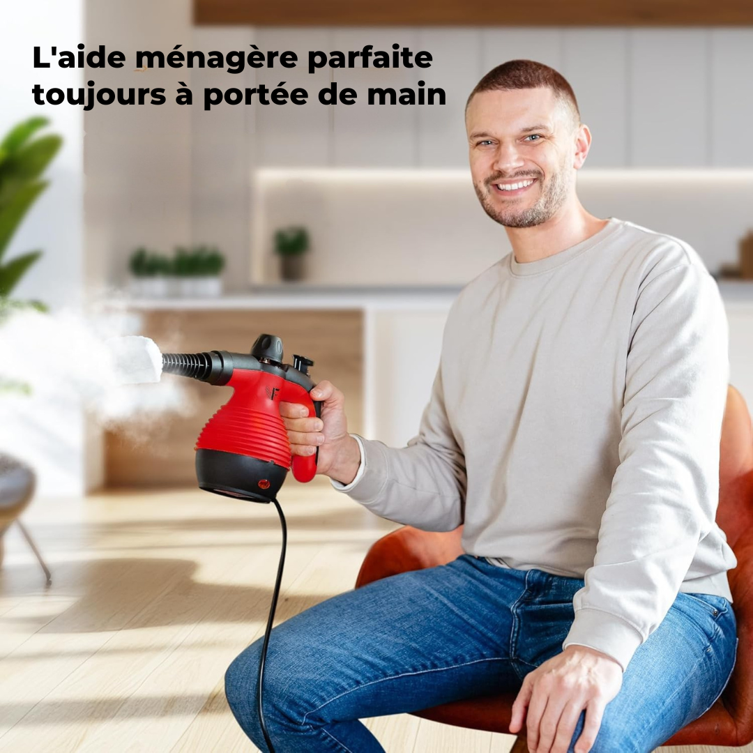 Neighbour's Friend handmatige stoomreiniger - Stoomregeling - Inclusief accessoires - 350 ml tank - Rood