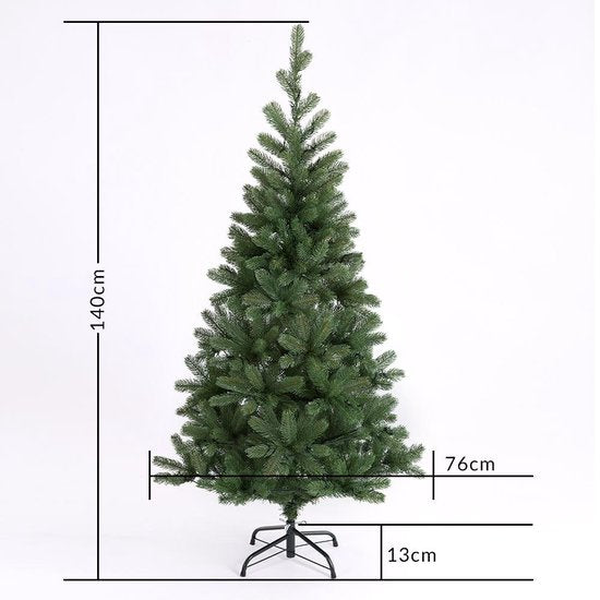 Casaria Kunstkerstboom – 140cm Kerstverlichting 100 LEDS - Groen